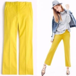 J Crew cropped wide leg yellow pant size 12P